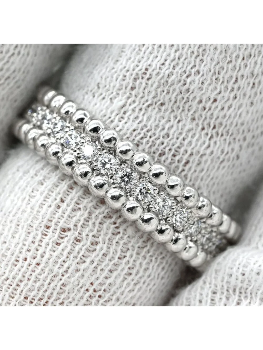 Van Cleef & Arpels Ring Perlee Diamond Model White Gold 58 WG